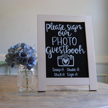 Load image into Gallery viewer, Tabletop Chalkboard Easel with Antique White Frame - 11x15 Inches
