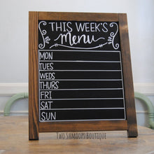 Load image into Gallery viewer, 20&quot; Tall Rustic Chalkboard Sign Easel - Blank or Personalized - Various Frame Colors
