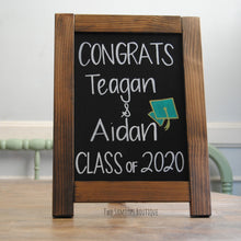 Load image into Gallery viewer, Rustic Chalkboard Sign Easel - Blank or Personalized - Various Frame Colors - 11&quot;x15&quot;
