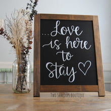 Load image into Gallery viewer, 20&quot; Tall Rustic Chalkboard Sign Easel - Blank or Personalized - Various Frame Colors

