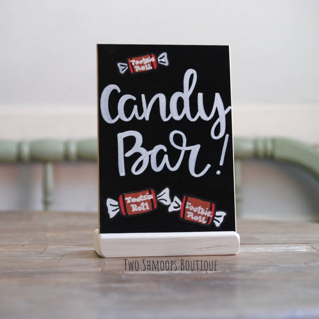 Mini Chalkboard Sign with Antique White Stand - 4x6 Inches