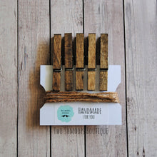 Load image into Gallery viewer, Rustic Clothespin Photo Display - Dark Walnut Clips and Twine
