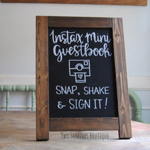 Load image into Gallery viewer, Rustic Chalkboard Sign Easel - Blank or Personalized - Various Frame Colors - 11&quot;x15&quot;
