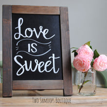 Load image into Gallery viewer, Rustic Chalkboard Sign Easel - Blank or Personalized - Various Frame Colors - 11&quot;x15&quot;
