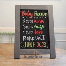 Load image into Gallery viewer, Rustic Chalkboard Sign Easel - Blank or Personalized - Various Frame Colors - 11&quot;x15&quot;
