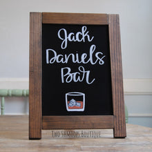 Load image into Gallery viewer, Rustic Chalkboard Sign Easel - Blank or Personalized - Various Frame Colors - 11&quot;x15&quot;
